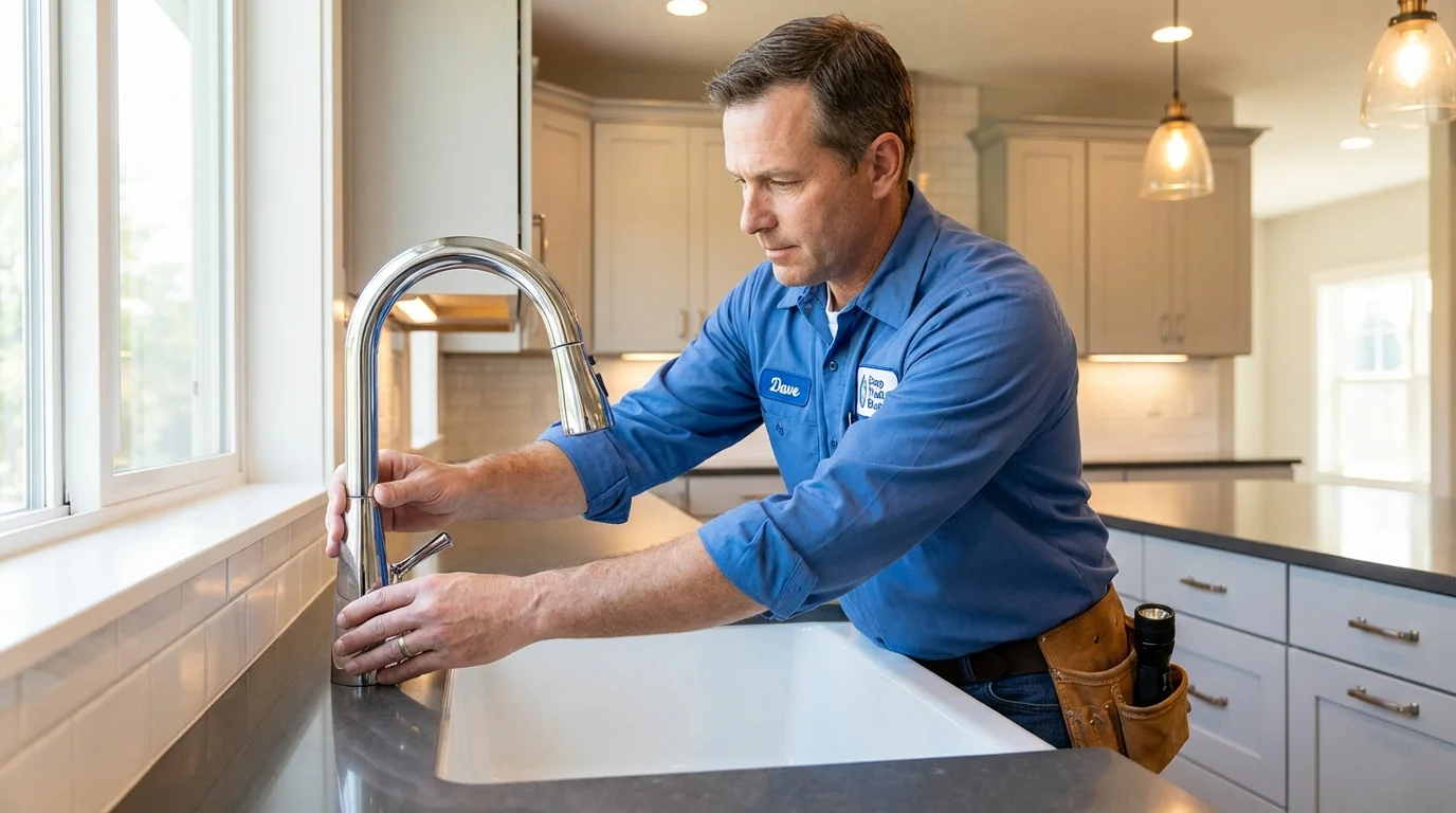Kitchen faucet installation by Johns Plumbing LLC in Takoma Park