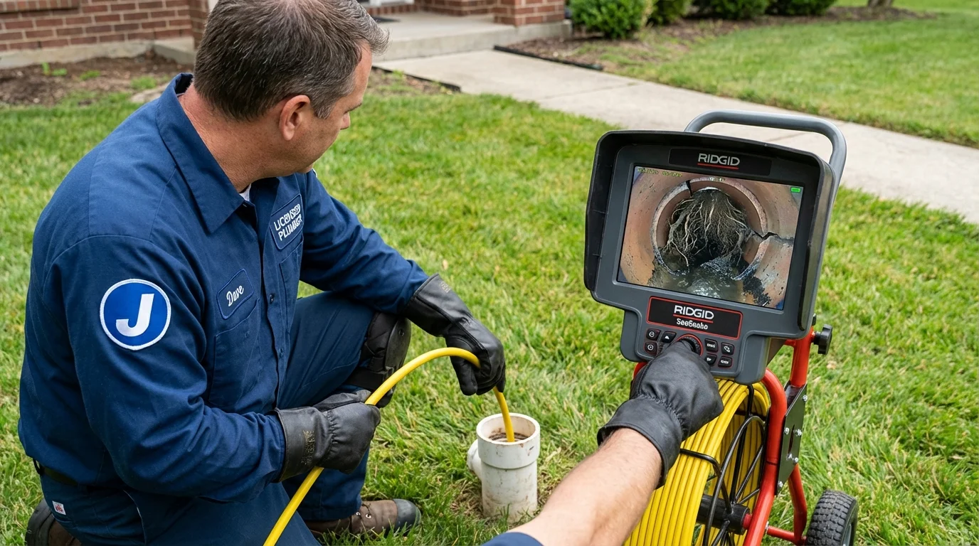 Sewer camera inspection being performed by Johns Plumbing LLC in Takoma Park